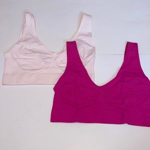 Women’s Unbranded Light & Dark Pink Wireless Sports Bra Bundle Plus XXL